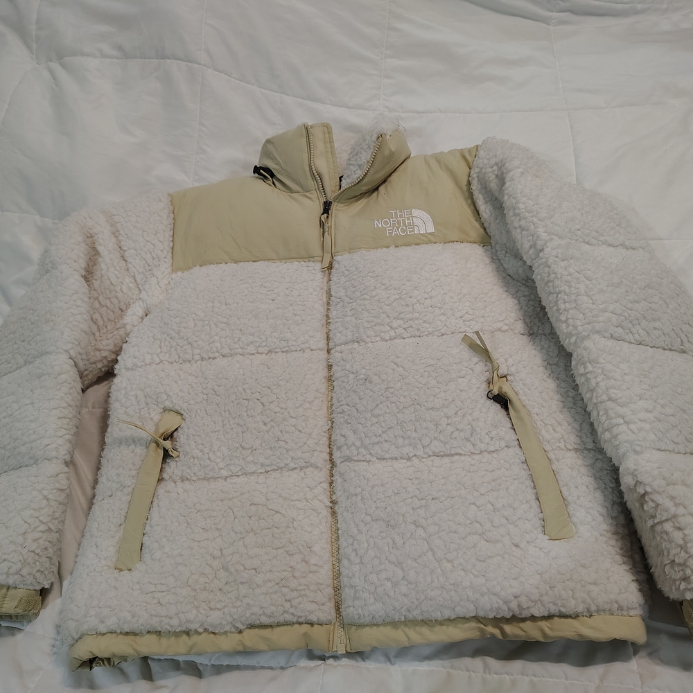 The North Face Kids Cream and Tan Puffer Jacket